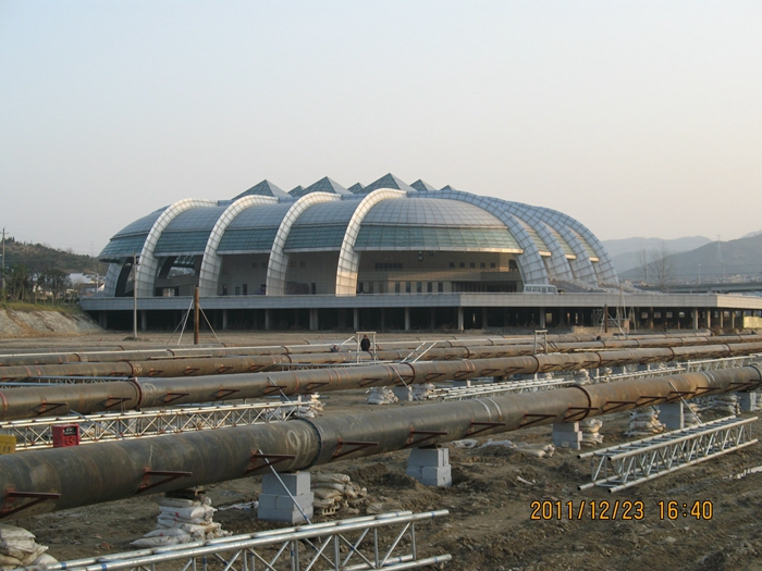 武当山太极湖新区大型水上悬浮式水幕电影音乐喷泉工程 现场施工相片